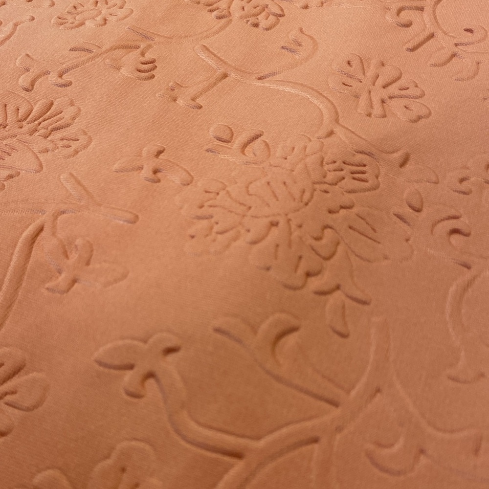 Altar'd State A line dress Large chiffon sleeves embossed print peach - Picture 7 of 12